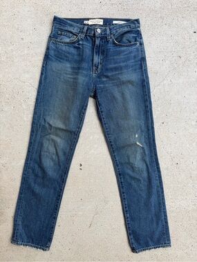 Nili Lotan Straight Leg Jeans 26 Classic Wash Blue Denim Made USA Inseam 28